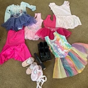 ***Lot *** 9 pc Ballet outfits , Tap shoes and Ballet Slippers